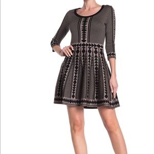 Nina Leonard Geometric Print Sweater Dress NWT XLP